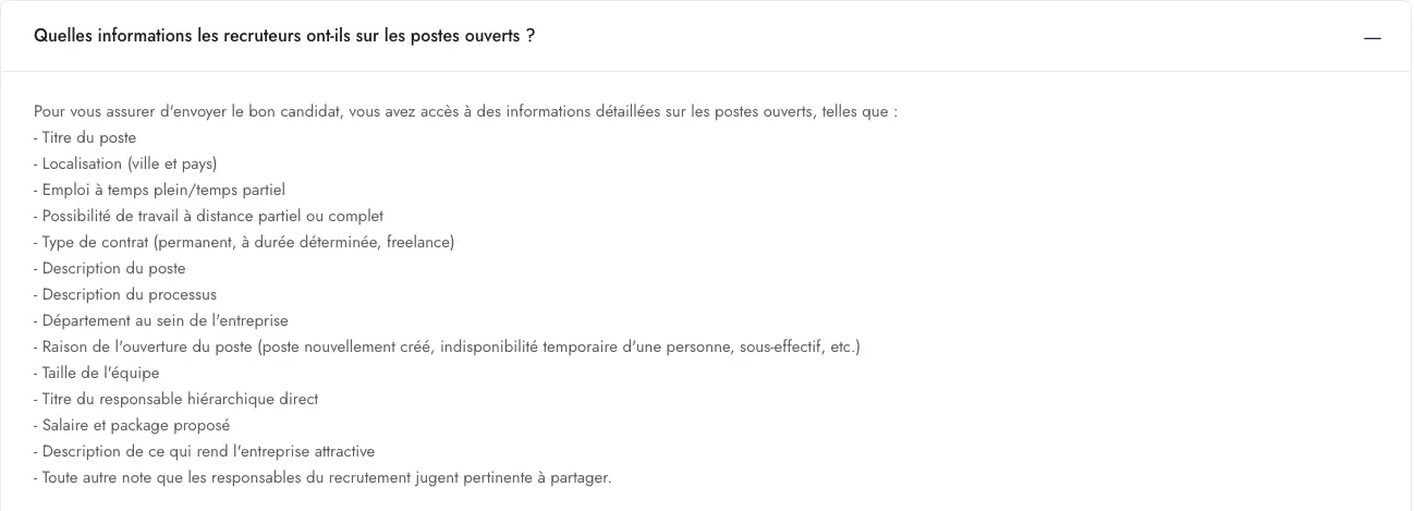 Informations pour les recruteurs