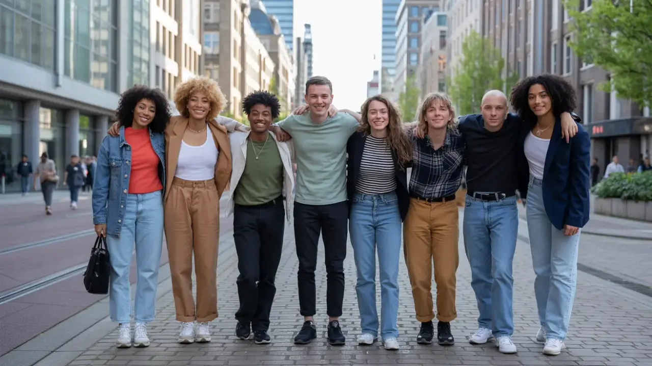 Photo d'équipe multiculturelle représentative