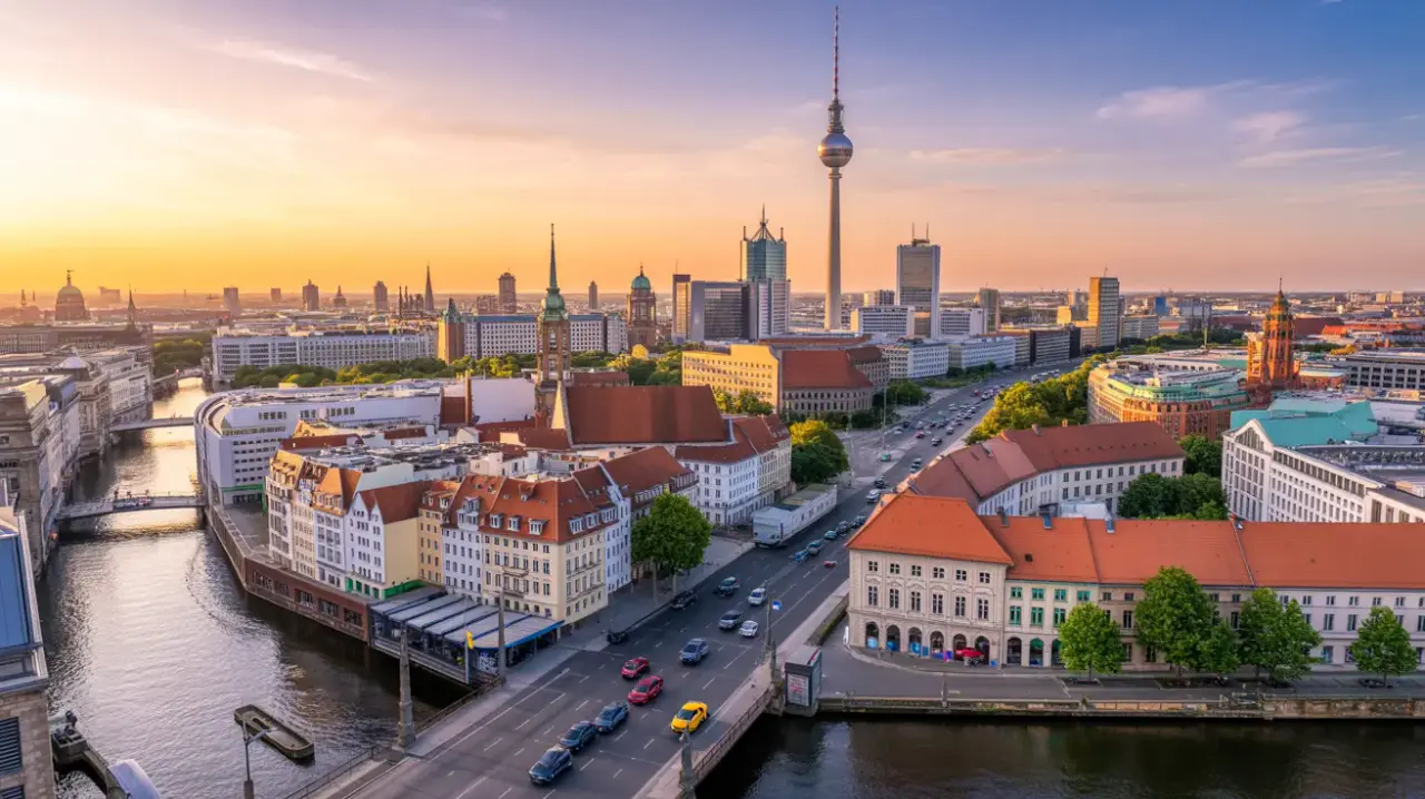 Carte interactive de Berlin montrant les quartiers d'affaires et zones de concentration des entreprises