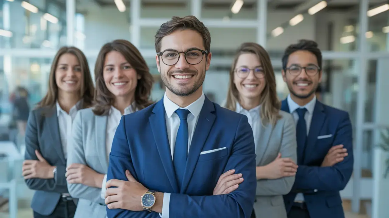 Photo d'équipe de consultants en recrutement